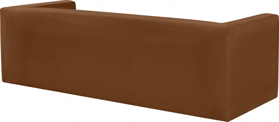 Saddle Henson Velvet Sofa - 665Saddle-S - Vega Furniture