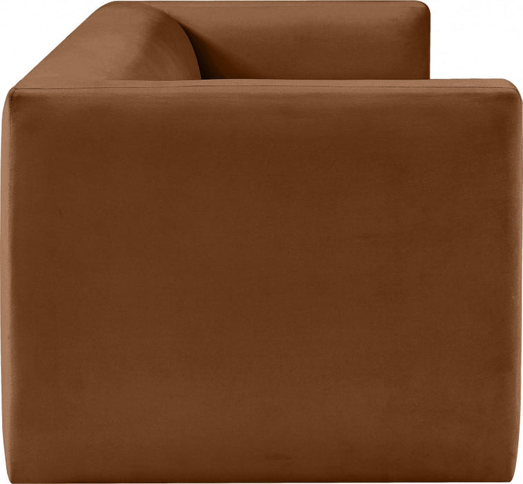 Saddle Henson Velvet Sofa - 665Saddle-S - Vega Furniture