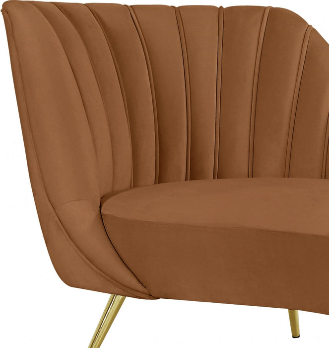 Saddle Margo Velvet Chaise Lounge - 622Saddle-Chaise - Vega Furniture