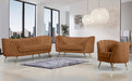 Saddle Margo Velvet Loveseat - 622Saddle-L - Vega Furniture