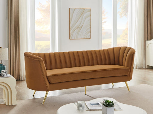 Saddle Margo Velvet Sofa - 622Saddle-S - Vega Furniture