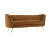 Saddle Margo Velvet Sofa - 622Saddle-S - Vega Furniture