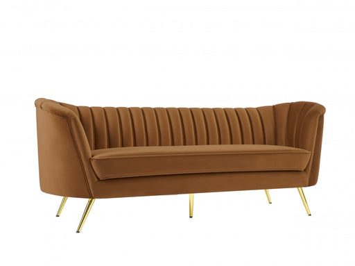 Saddle Margo Velvet Sofa - 622Saddle-S - Vega Furniture