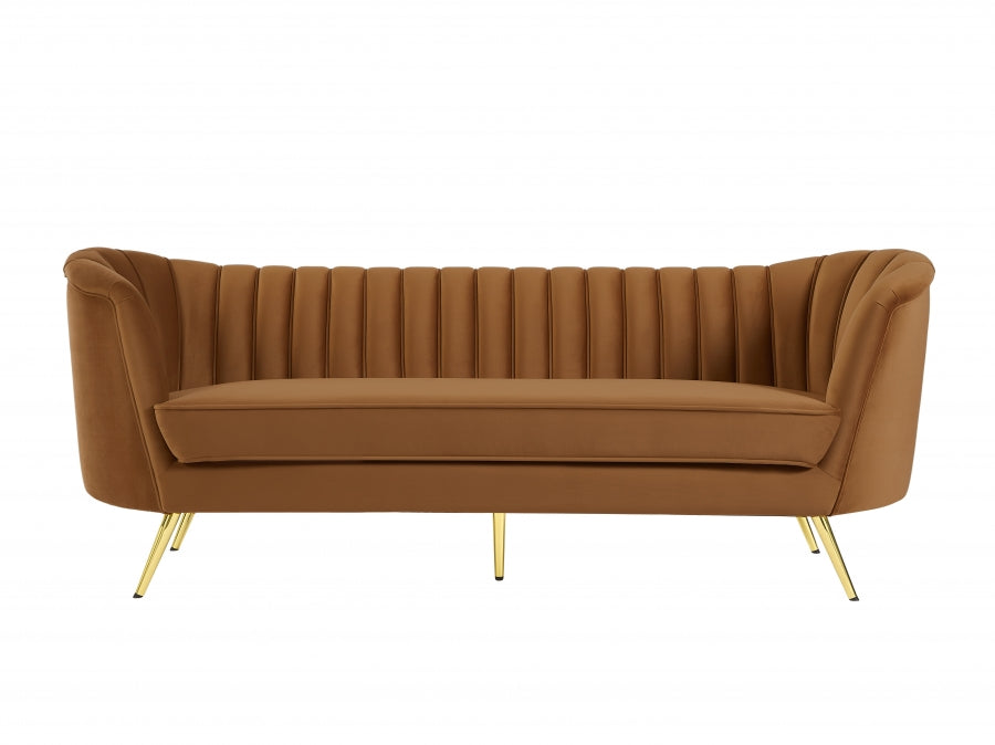 Saddle Margo Velvet Sofa - 622Saddle-S - Vega Furniture