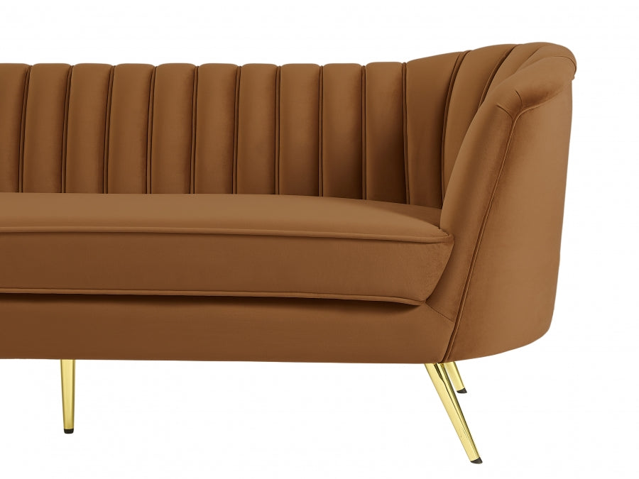 Saddle Margo Velvet Sofa - 622Saddle-S - Vega Furniture