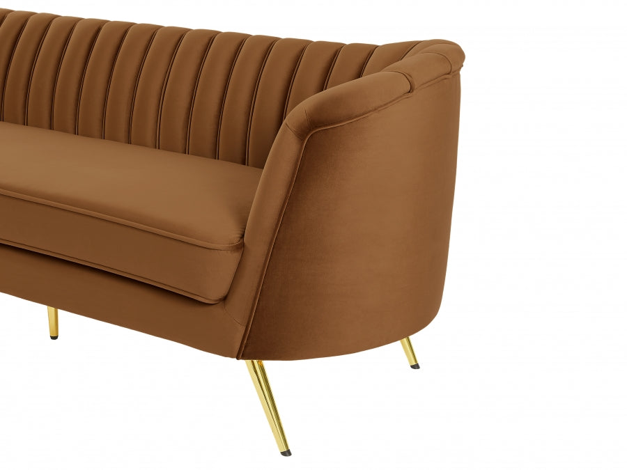 Saddle Margo Velvet Sofa - 622Saddle-S - Vega Furniture