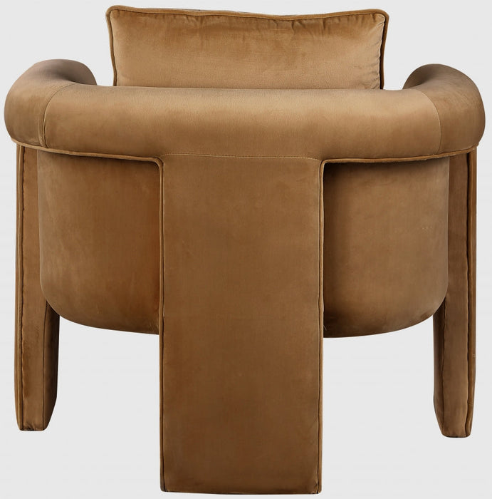 Saddle Sloan Velvet Accent Chair - 424Saddle - Vega Furniture