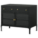 Sadler Black 2-Drawer Accent Cabinet with Glass Doors - 951761 - Vega Furniture