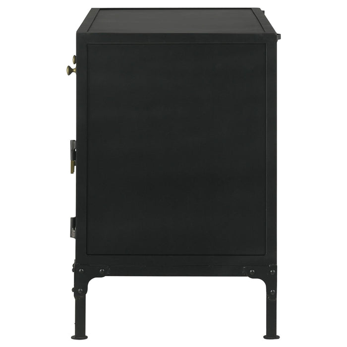 Sadler Black 2-Drawer Accent Cabinet with Glass Doors - 951761 - Vega Furniture