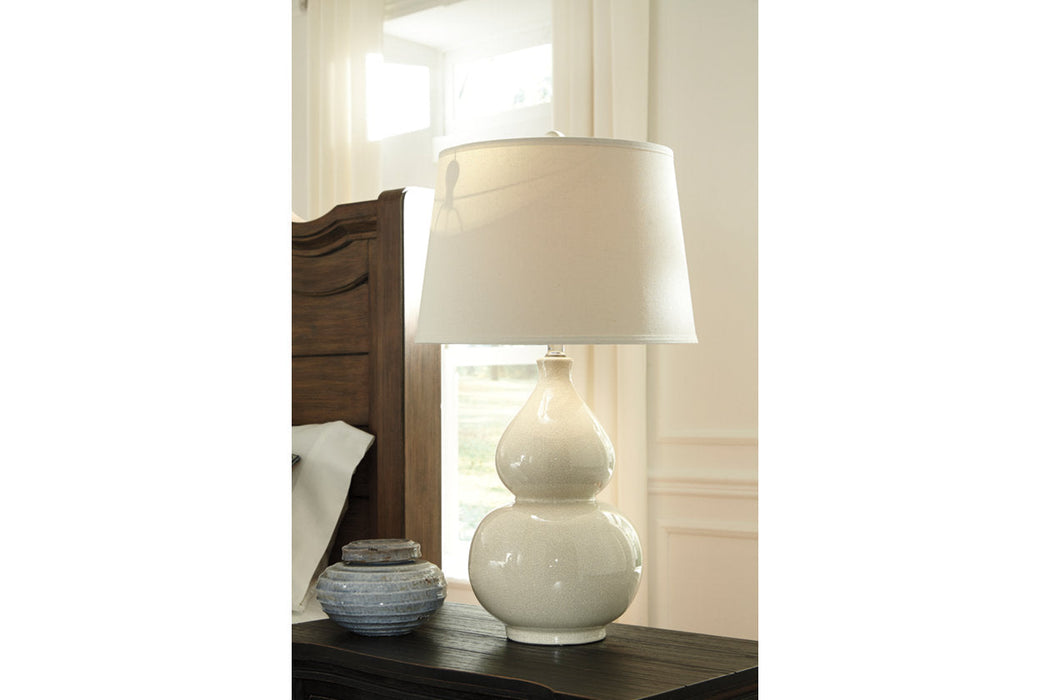 Saffi Cream Table Lamp - L100074 - Vega Furniture