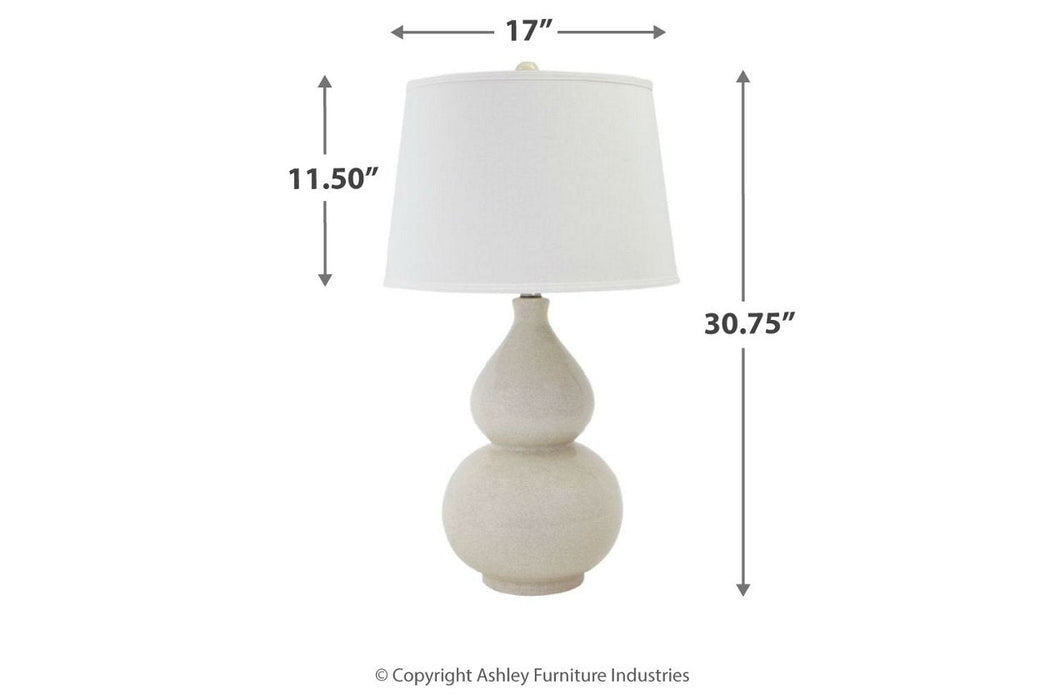 Saffi Cream Table Lamp - L100074 - Vega Furniture