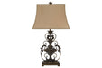 Sallee Gold Finish Table Lamp - L200064 - Vega Furniture