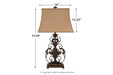 Sallee Gold Finish Table Lamp - L200064 - Vega Furniture