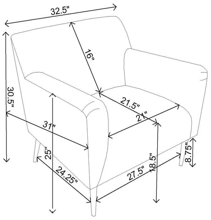 Sally Lemon Upholstered Track Arms Accent Chair - 905639 - Vega Furniture