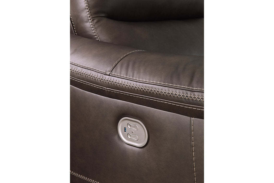 Salvatore Chocolate 3-Piece Power Reclining Loveseat with Console - SET | U2630157 | U2630158 | U2630162 - Vega Furniture