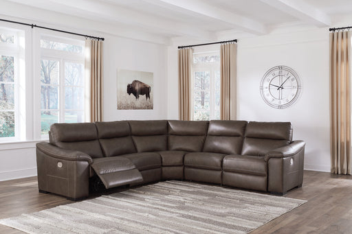 Salvatore Chocolate 5-Piece Power Reclining Sectional - SET | U2630131 | U2630146 | U2630158 | U2630162 | U2630177 - Vega Furniture