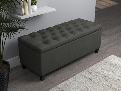 Samir Charcoal Lift Top Storage Bench - 915143 - Vega Furniture