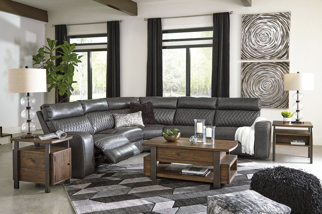 Samperstone Gray 5-Piece Power Reclining Sectional - SET | 5520319 | 5520346 | 5520358 | 5520362 | 5520377 - Vega Furniture