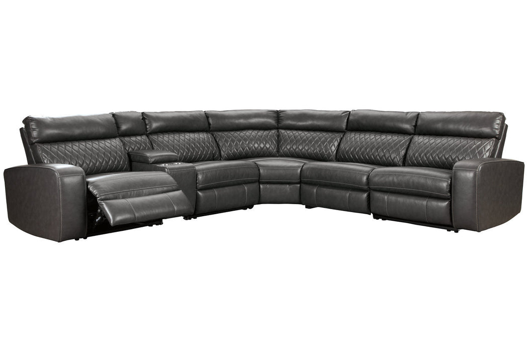 Samperstone Gray 6-Piece Power Reclining Sectional - SET | 5520319 | 5520346 | 5520357 | 5520358 | 5520362 | 5520377 - Vega Furniture