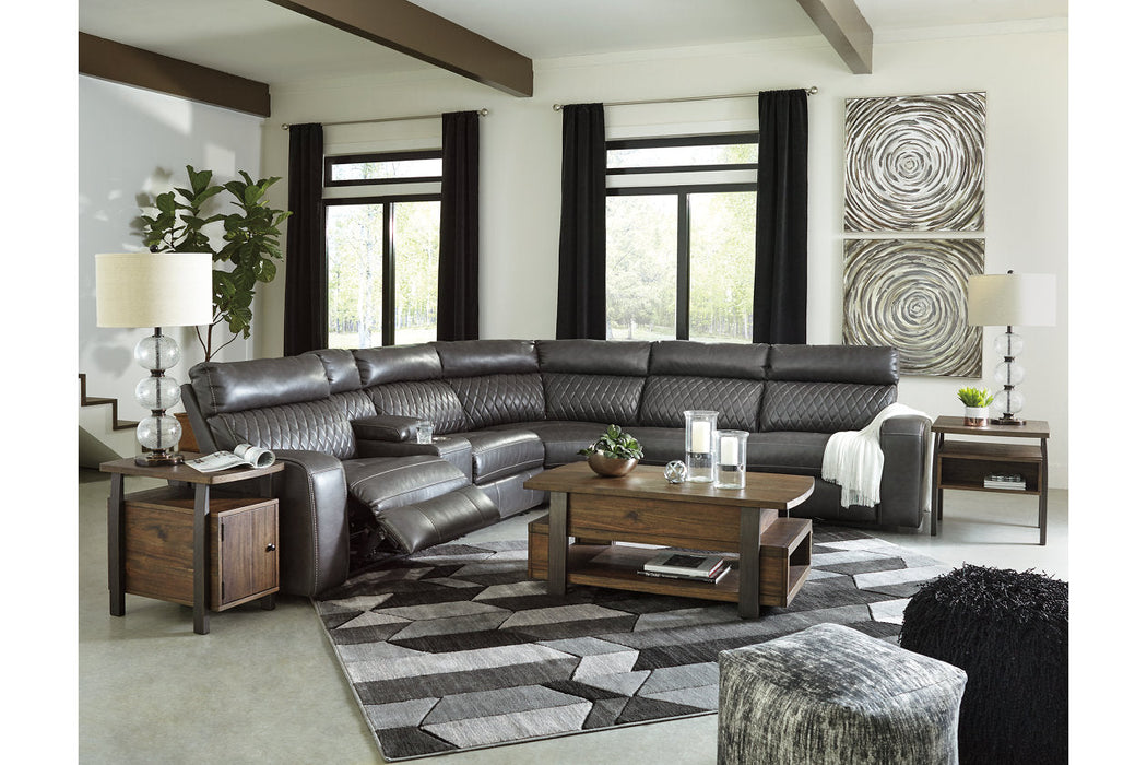 Samperstone Gray 6-Piece Power Reclining Sectional - SET | 5520319 | 5520346 | 5520357 | 5520358 | 5520362 | 5520377 - Vega Furniture