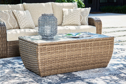 SANDY BLOOM Beige Outdoor Coffee Table - P507-720 - Vega Furniture