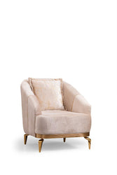 Santana Ivory Velvet Chair - SANTANAIVORY-CHAIR - Vega Furniture