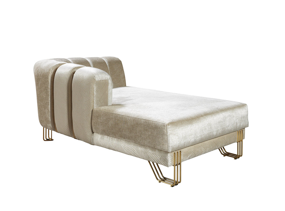 Santana Ivory Velvet Double Chaise Sectional - SANTANAIVORY-SEC - Vega Furniture