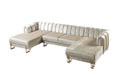 Santana Ivory Velvet Double Chaise Sectional - SANTANAIVORY-SEC - Vega Furniture