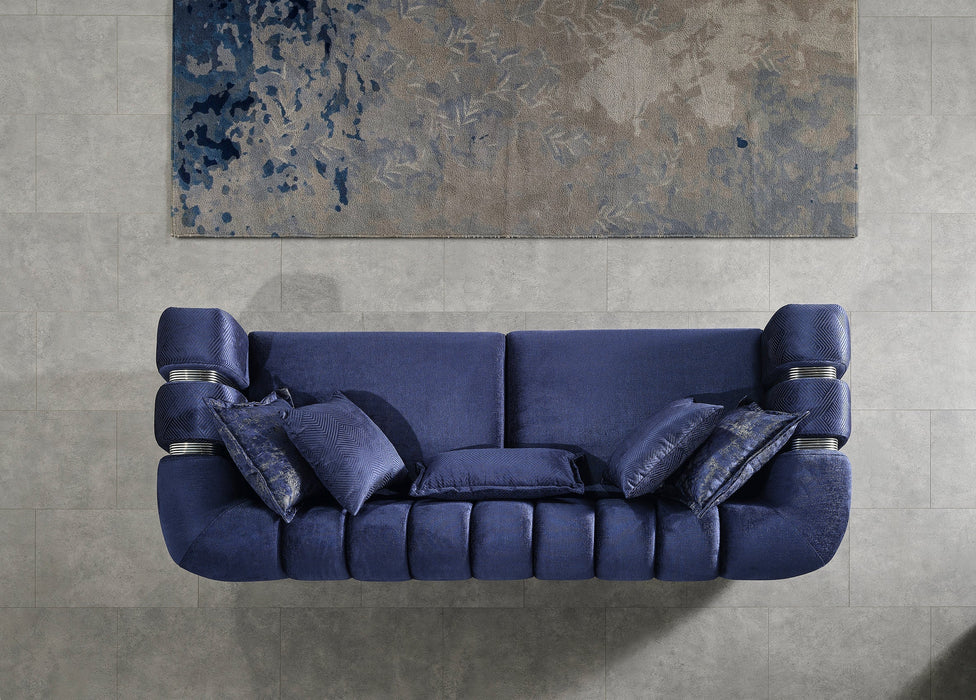 Santana Navy Velvet Living Room Set - SANTANANAVY-SL - Vega Furniture