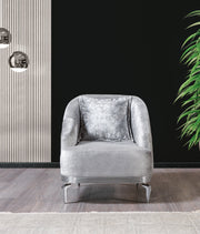 Santana Silver Velvet Chair - SANTANASILVER-CHAIR - Vega Furniture