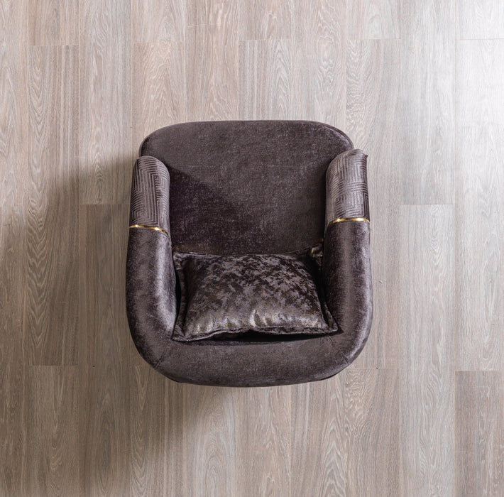 Santana Smoke Velvet Chair - SANTANASMOKE-CHAIR - Vega Furniture