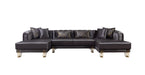 Santana Smoke Velvet Double Chaise Sectional - SANTANASMOKE-SEC - Vega Furniture