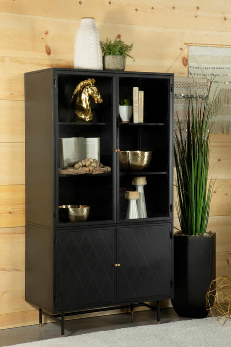 Santiago Matte Black Rectangular 4-Door Cabinet - 951134 - Vega Furniture