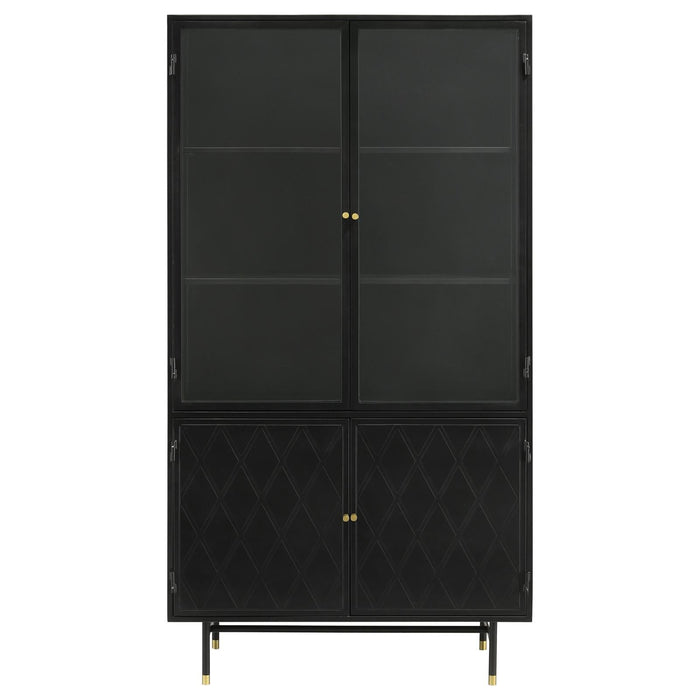 Santiago Matte Black Rectangular 4-Door Cabinet - 951134 - Vega Furniture