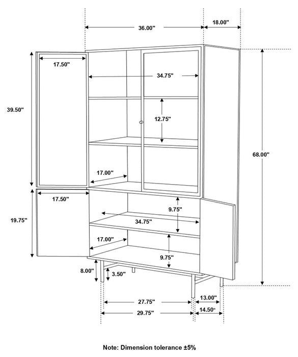 Santiago Matte Black Rectangular 4-Door Cabinet - 951134 - Vega Furniture