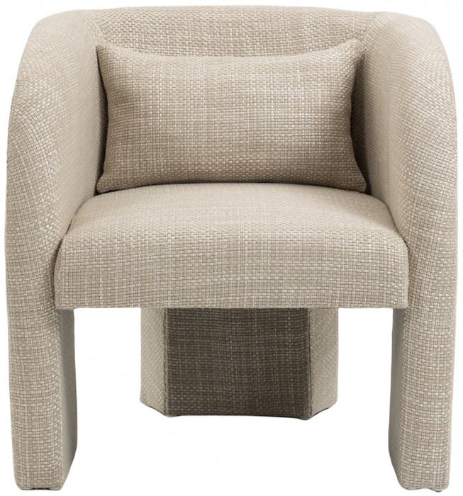 Sawyer Weaved Polyester Fabric Accent Chair Beige - 491Beige - Vega Furniture