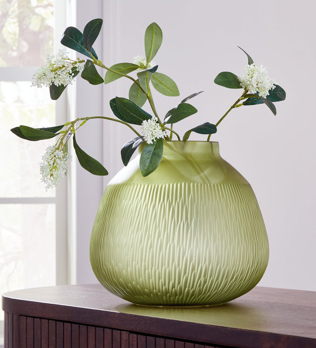 Scottyard Olive Green Vase - A2900007 - Vega Furniture