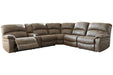 Segburg Driftwood 4-Piece Power Reclining Sectional - SET | 3430354 | 3430359 | 3430362 | 3430377 - Vega Furniture