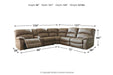 Segburg Driftwood 4-Piece Power Reclining Sectional - SET | 3430354 | 3430359 | 3430362 | 3430377 - Vega Furniture