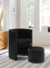 Selena Black Velvet Accent Chair and Ottoman Set - 555Black - Vega Furniture