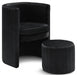 Selena Black Velvet Accent Chair and Ottoman Set - 555Black - Vega Furniture