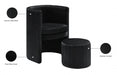 Selena Black Velvet Accent Chair and Ottoman Set - 555Black - Vega Furniture