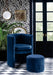 Selena Blue Velvet Accent Chair and Ottoman Set - 555Navy - Vega Furniture