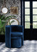 Selena Blue Velvet Accent Chair and Ottoman Set - 555Navy - Vega Furniture