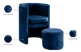 Selena Blue Velvet Accent Chair and Ottoman Set - 555Navy - Vega Furniture