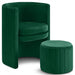 Selena Green Velvet Accent Chair and Ottoman Set - 555Green - Vega Furniture