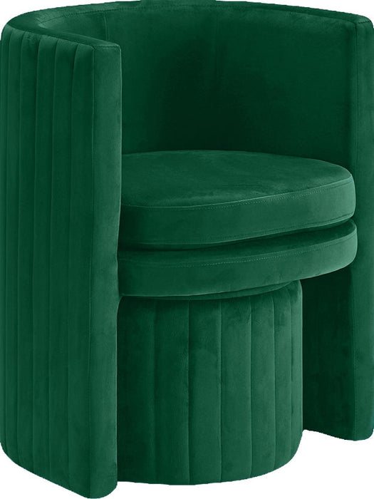 Selena Green Velvet Accent Chair and Ottoman Set - 555Green - Vega Furniture