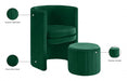 Selena Green Velvet Accent Chair and Ottoman Set - 555Green - Vega Furniture