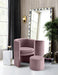 Selena Pink Velvet Accent Chair and Ottoman Set - 555Pink - Vega Furniture