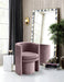 Selena Pink Velvet Accent Chair and Ottoman Set - 555Pink - Vega Furniture